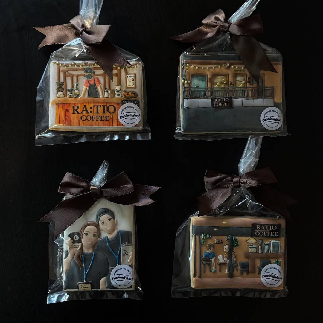 Ratio Coffee 5th anniversary custom cookies